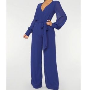 NWT! Fashion Nova Moonshine Chiffon Jumpsuit
